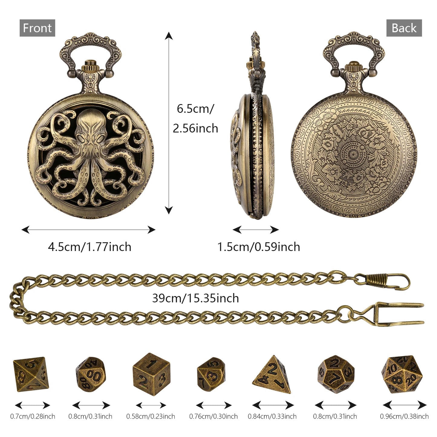 Kraken’s Hoard Pocket Watch Dice Set