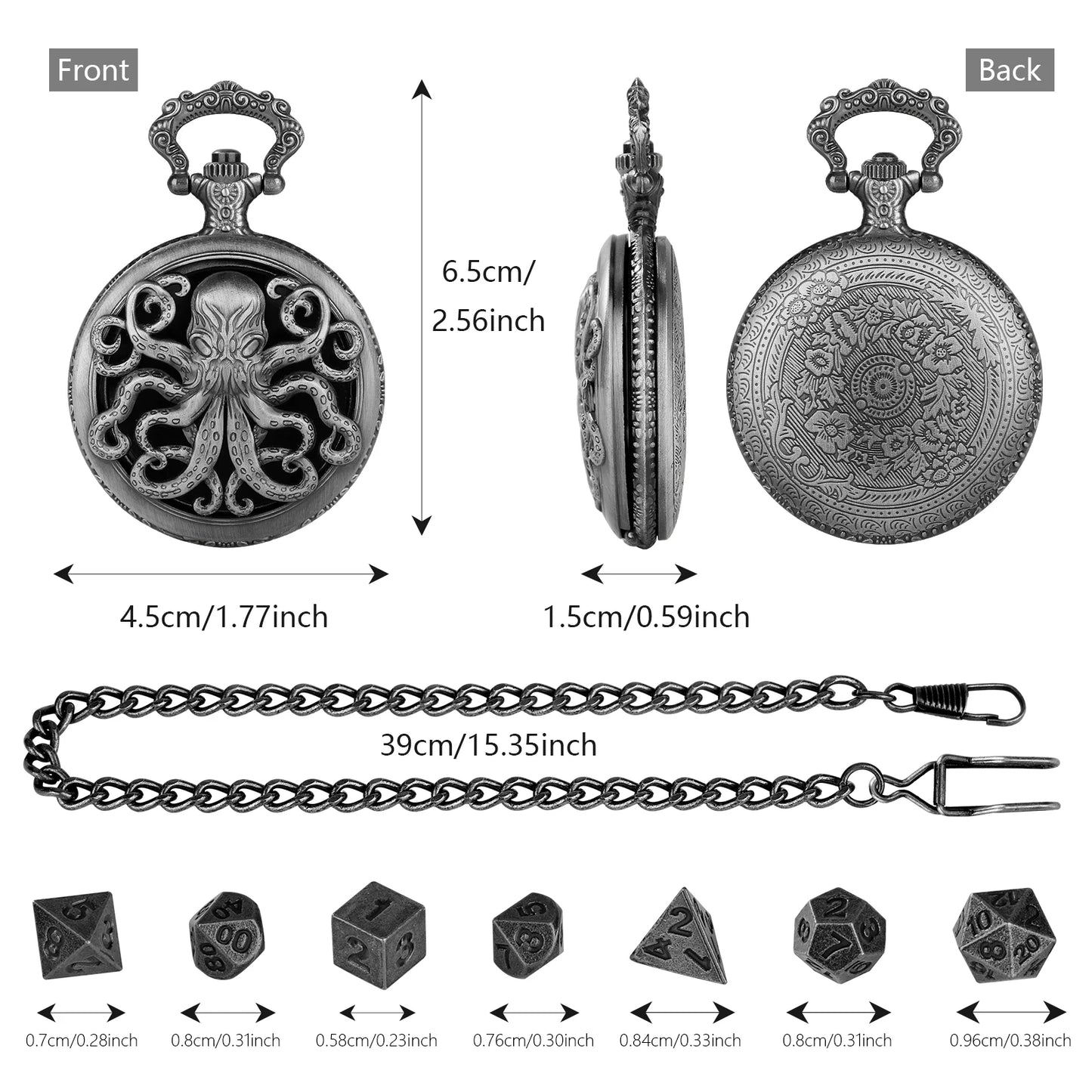 Kraken’s Hoard Pocket Watch Dice Set