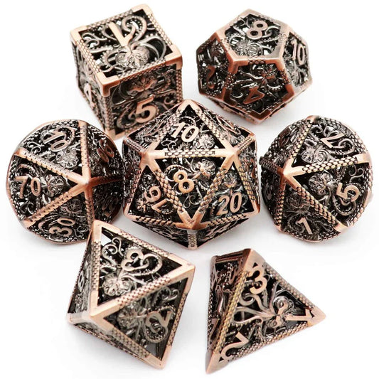 Kraken: Hollow Metal Dice Set - Copper Black Numbers-0