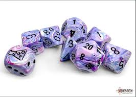 Lab Dice Festive Polyhedral Hydrangea /black 7-Die Set (with bonus die)-0